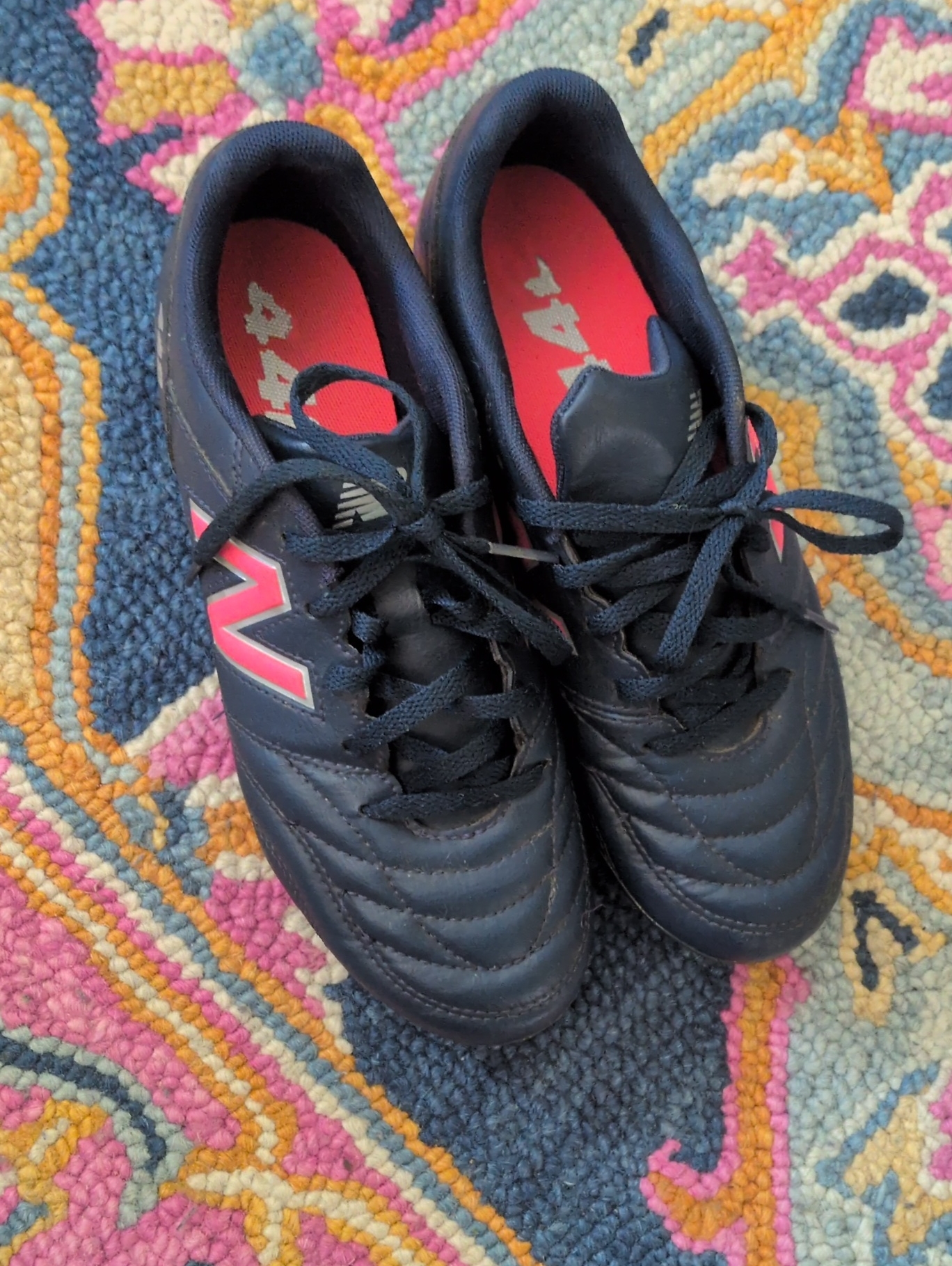 New Balance Kids' Navy And Pink Soccer Cleats